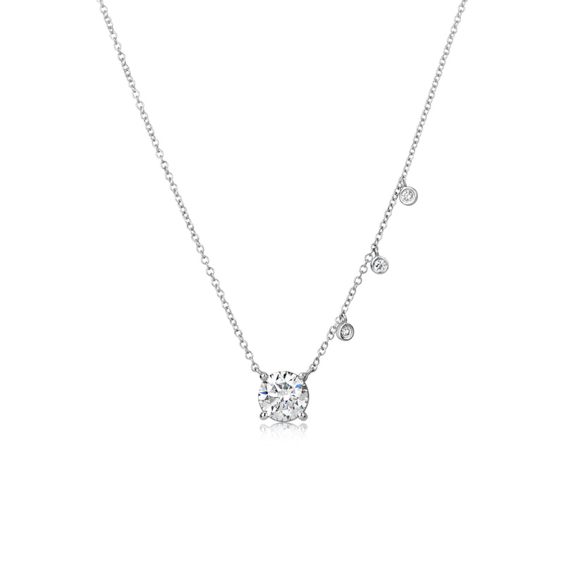 1.26 Carat Lab Grown White Gold Diamond Solitaire and Bezels Necklace *ONLINE EXCLUSIVE*