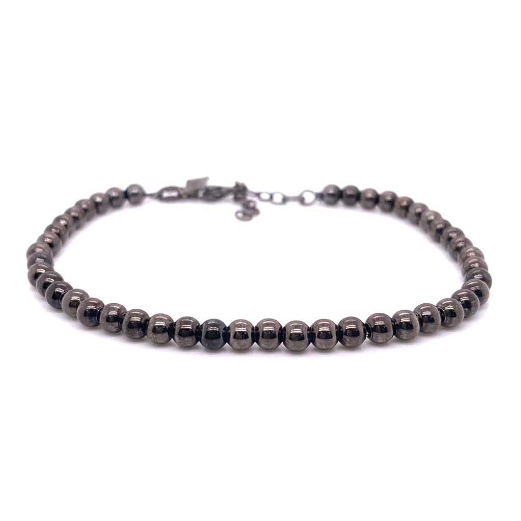 Grey beaded bracelet on sale