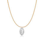 Pave Number Ball Chain Layering Necklace