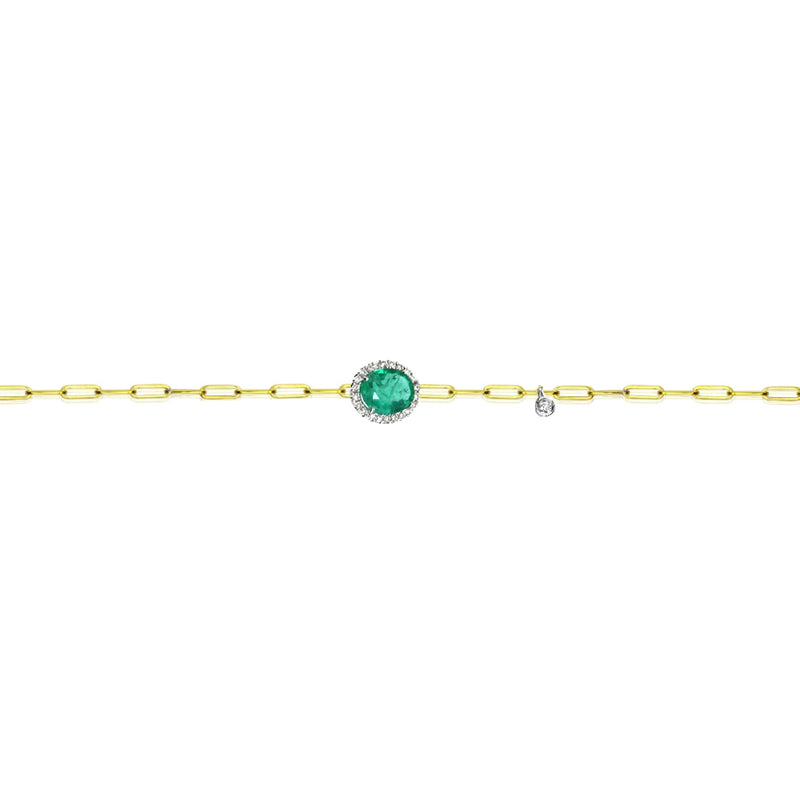 Emerald Paperclip Bracelet