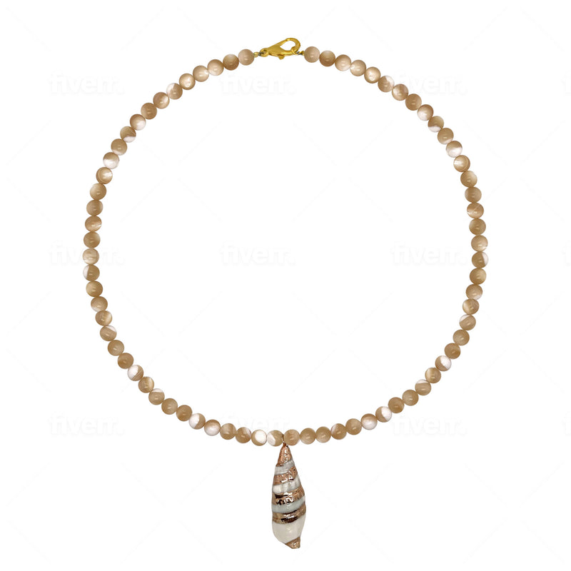 Mother of Pearl Bead Necklace with Shell