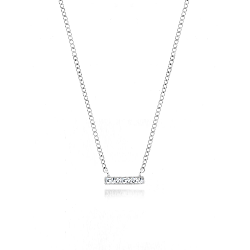 Mini diamond bar best sale necklace