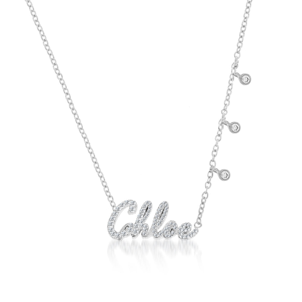 diamond script necklace-Meira T