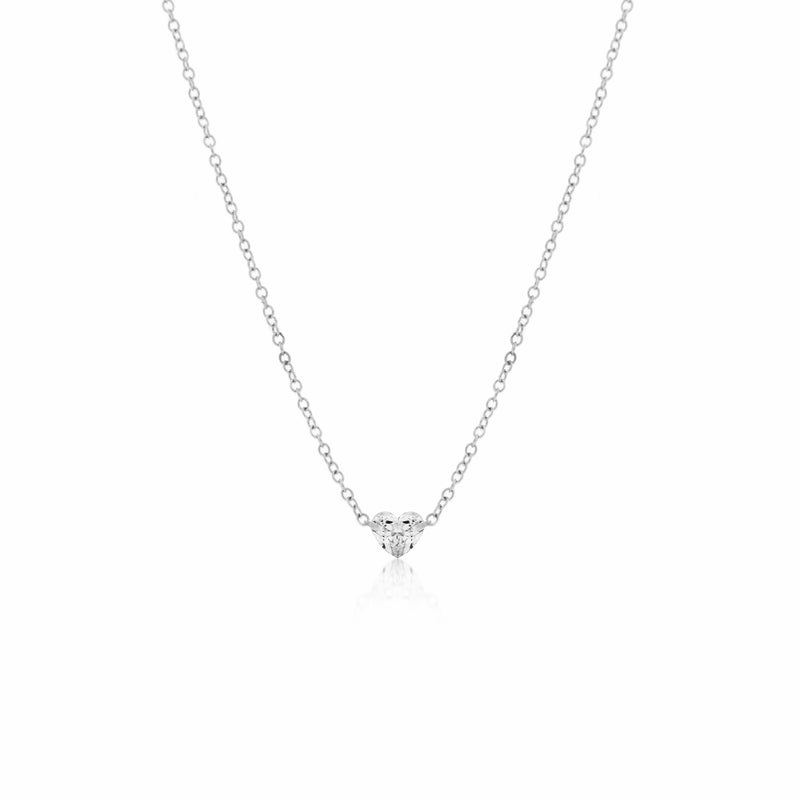 Drilled Heart Diamond Necklace