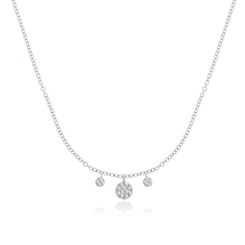 White Gold Disc Necklace 