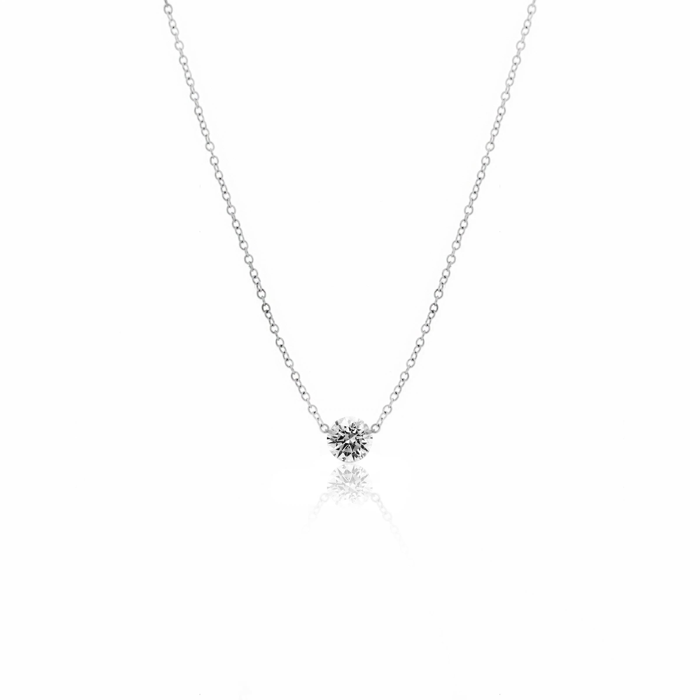 Solitaire Drilled Diamond Necklace