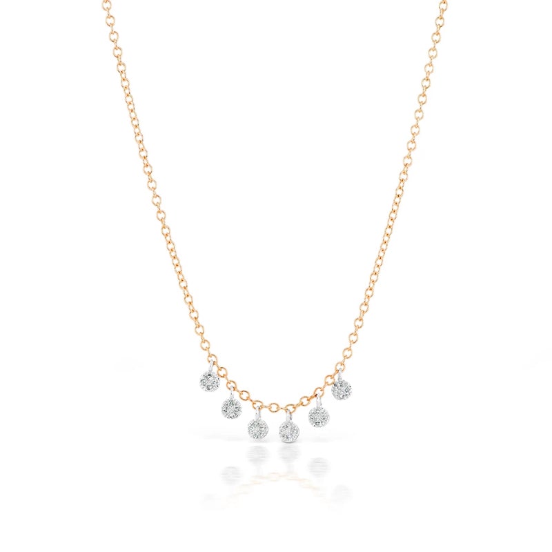 gold pave charm necklace with diamonds