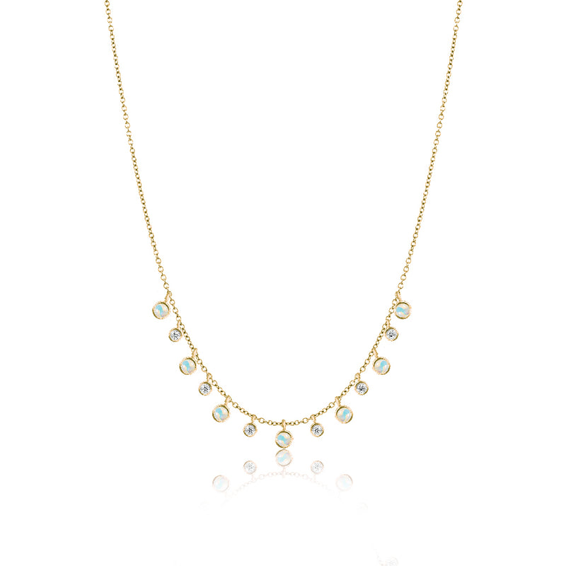 Yellow Gold Opal Layering Necklace