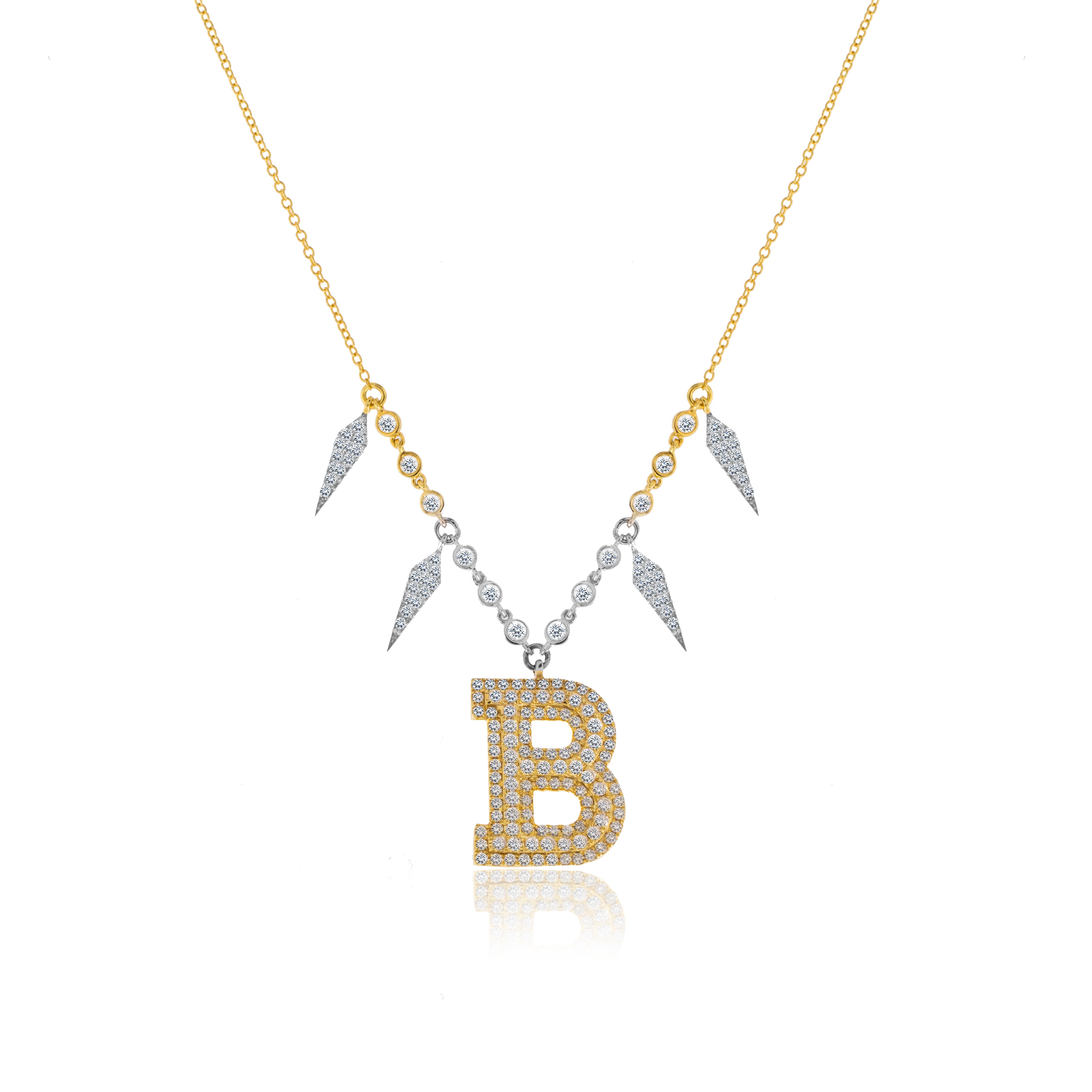 Statement gold initial necklace discount