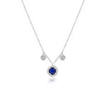 Dainty Blue Sapphire and Diamonds Necklace
