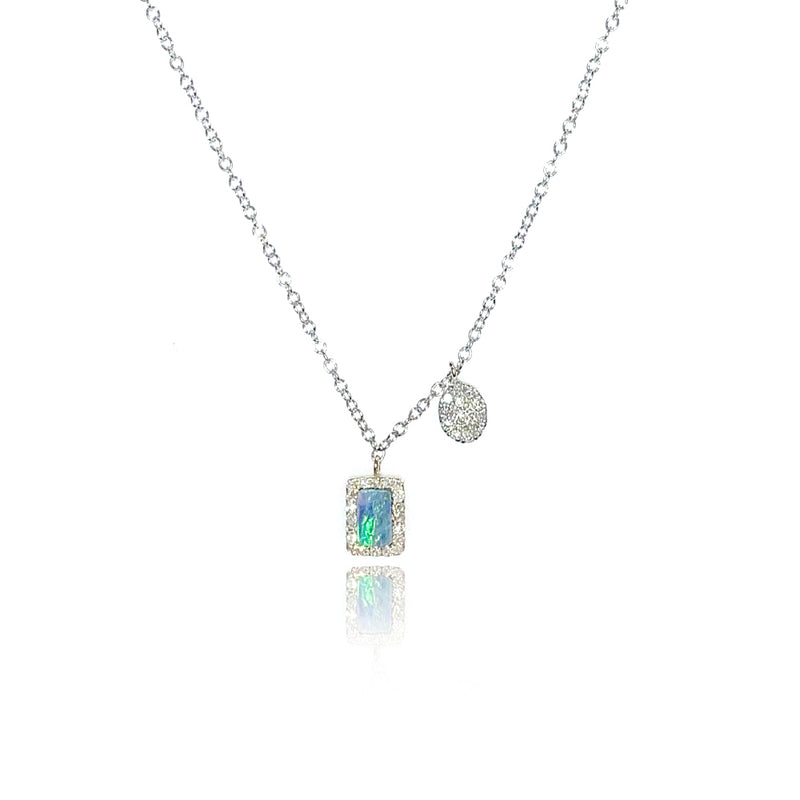 White Gold Opal Necklace