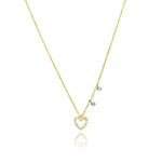 yellow gold and diamond dainty heart necklace