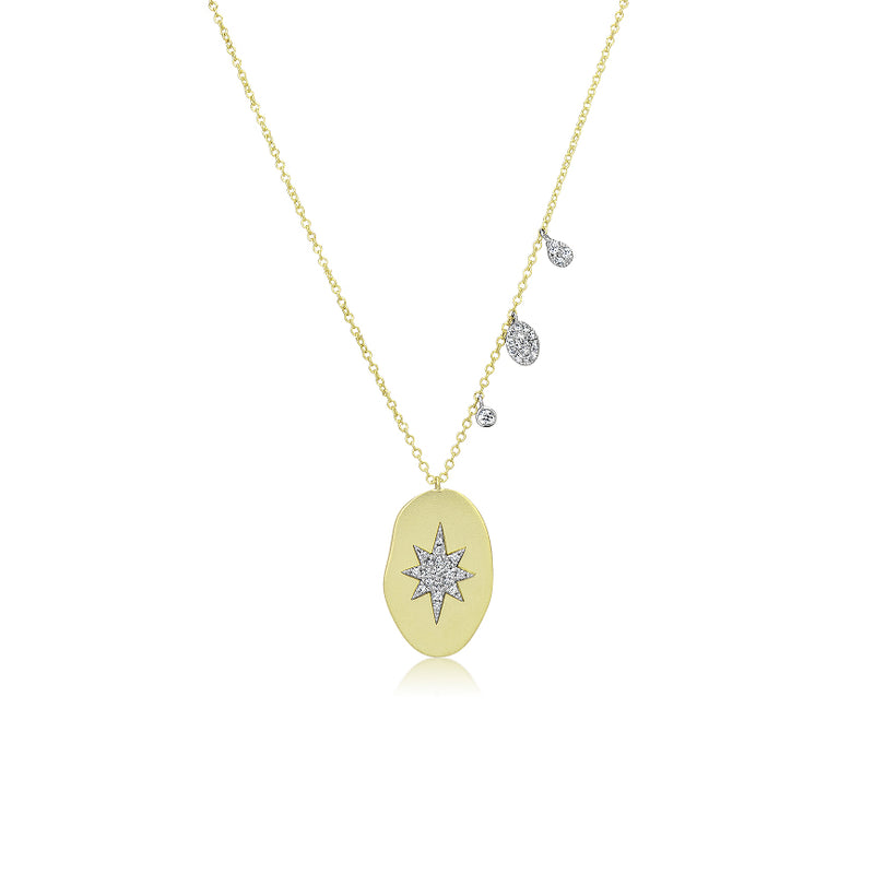 Diamond Starburst Necklace with Charms