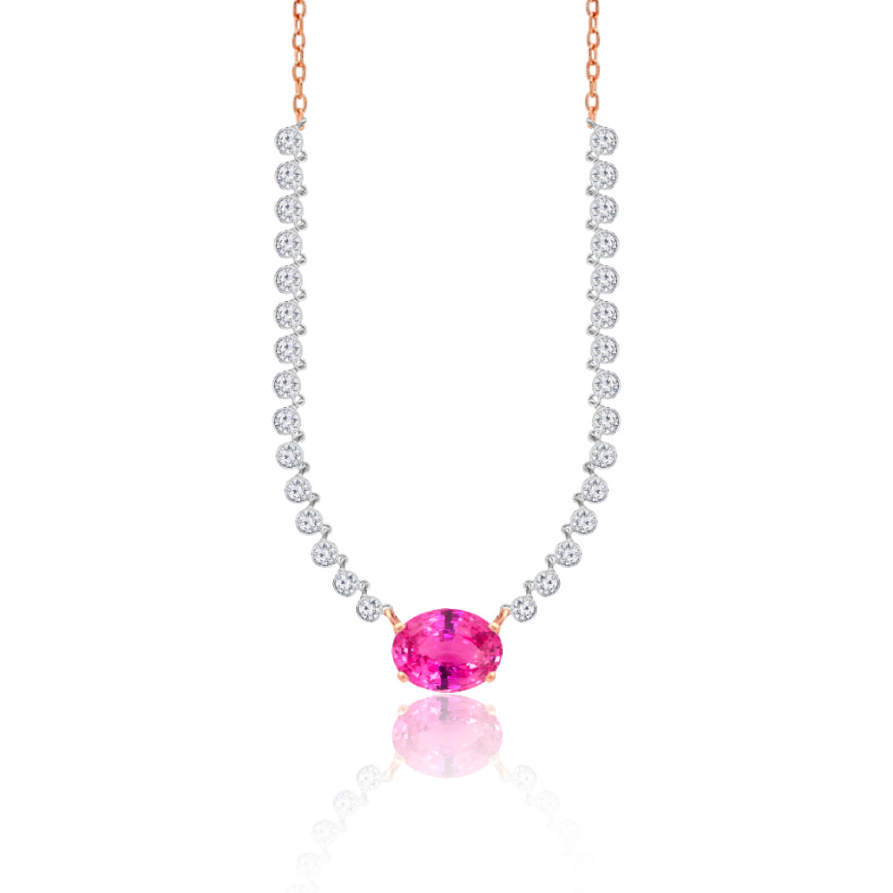 vuitton pink sapphire diamond necklace