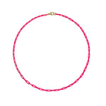 Pink Paperclip Chain Necklace