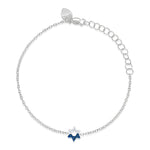 White Gold and Sapphire Star of David Bracelet