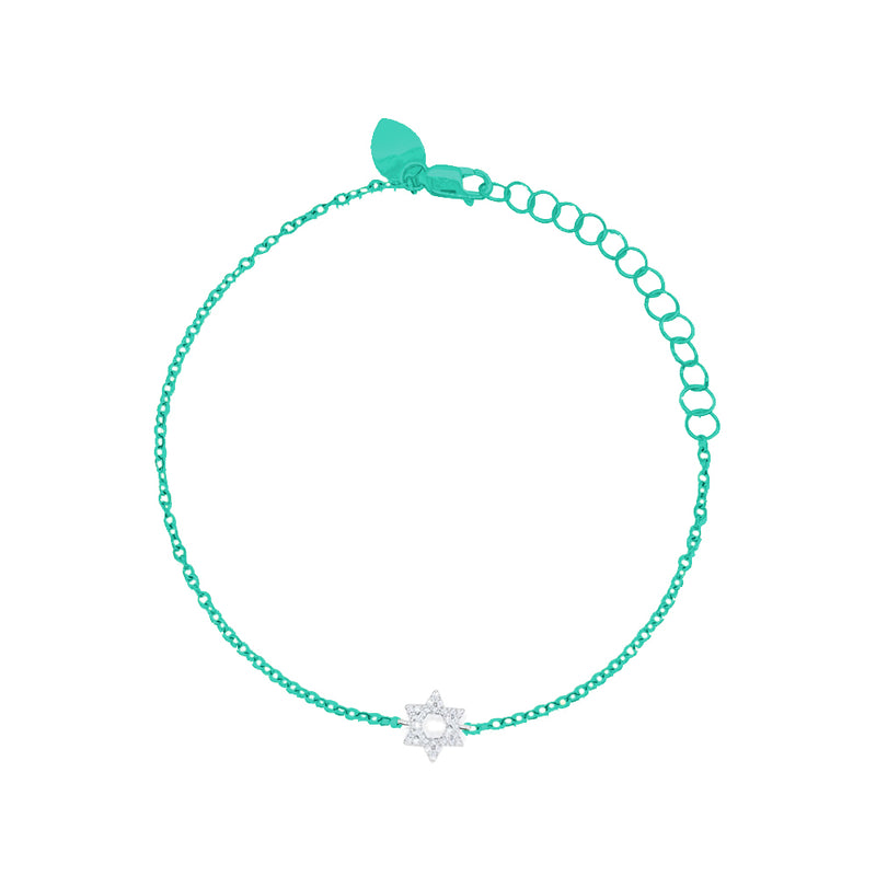 Mermaid Green Star of David Diamond Bracelet