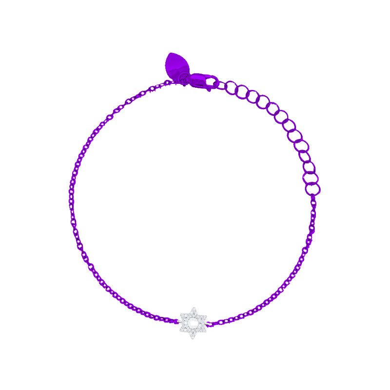 Groovy Purple Star of David Diamond Bracelet