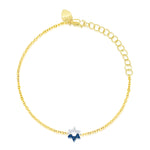 White Gold and Sapphire Star of David Bracelet