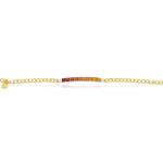 Yellow Gold Chunky Chain Rainbow Sapphire Bracelet