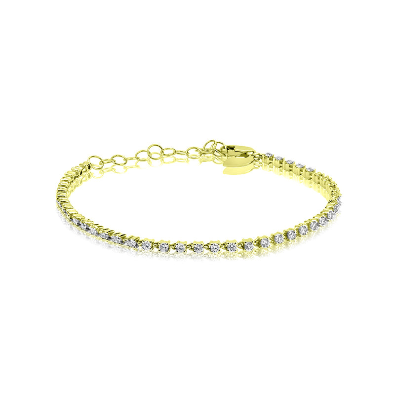 Yellow Gold 4 Prong Tennis Bracelet IN STOCK READY TO SHIP