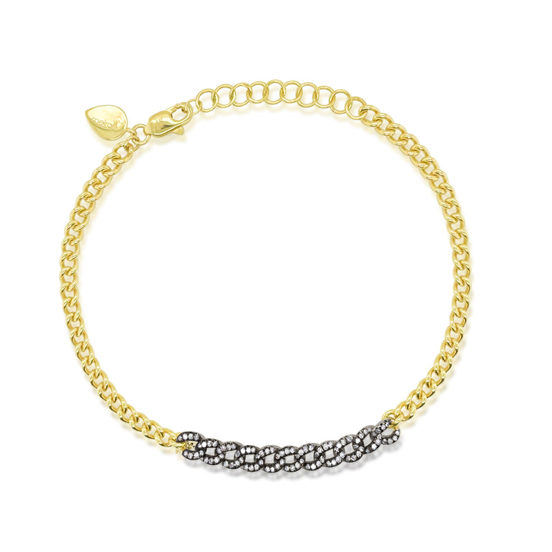 Dainty Champagne Diamonds Cuban Link Bracelet
