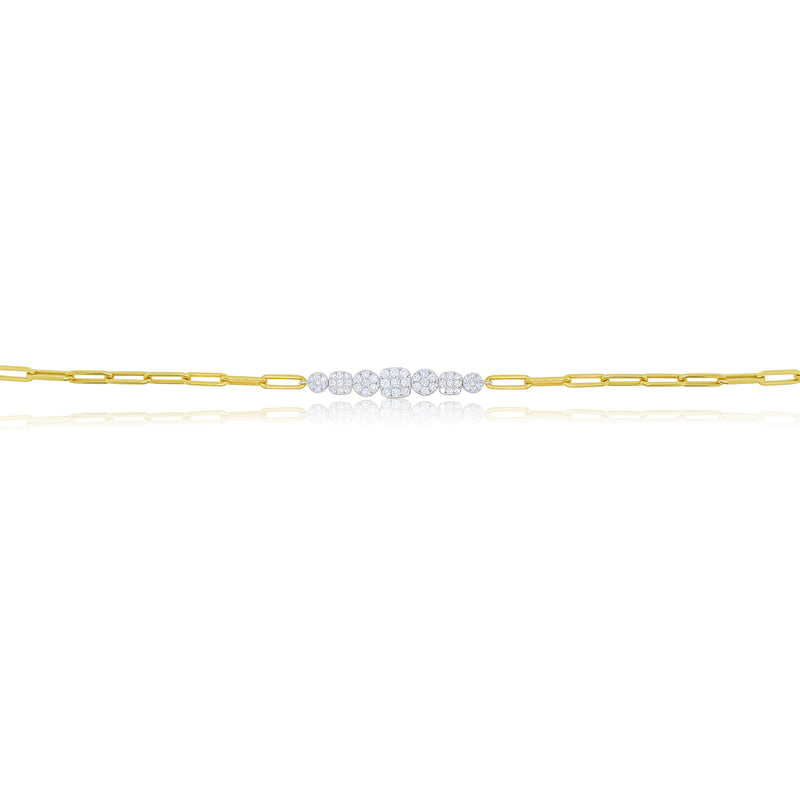 Paperclip Diamond Disks Bracelet