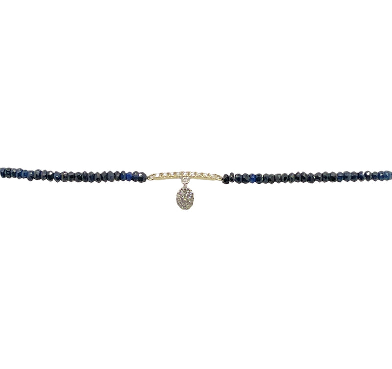 Yellow Gold Blue Sapphire Diamond Bracelet