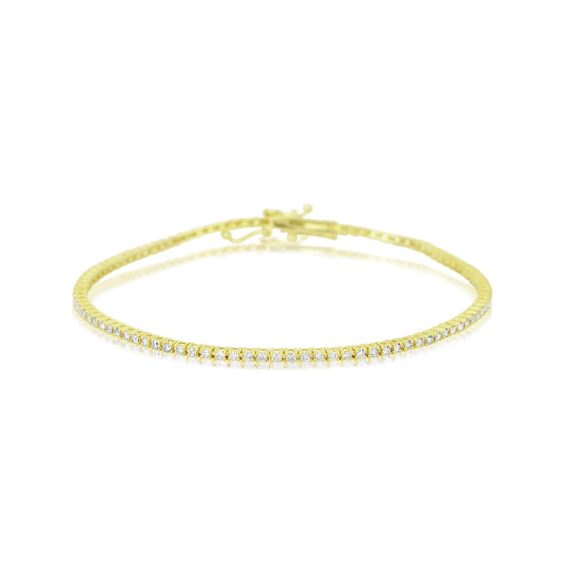 Rhodium-Plated White Gold Tennis Bracelet with Diamonds 1 ct - fineness 14  K - Ref No 172.128 / Apart