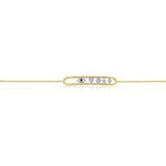 Yellow Gold Floating Diamond Symbol Bracelet