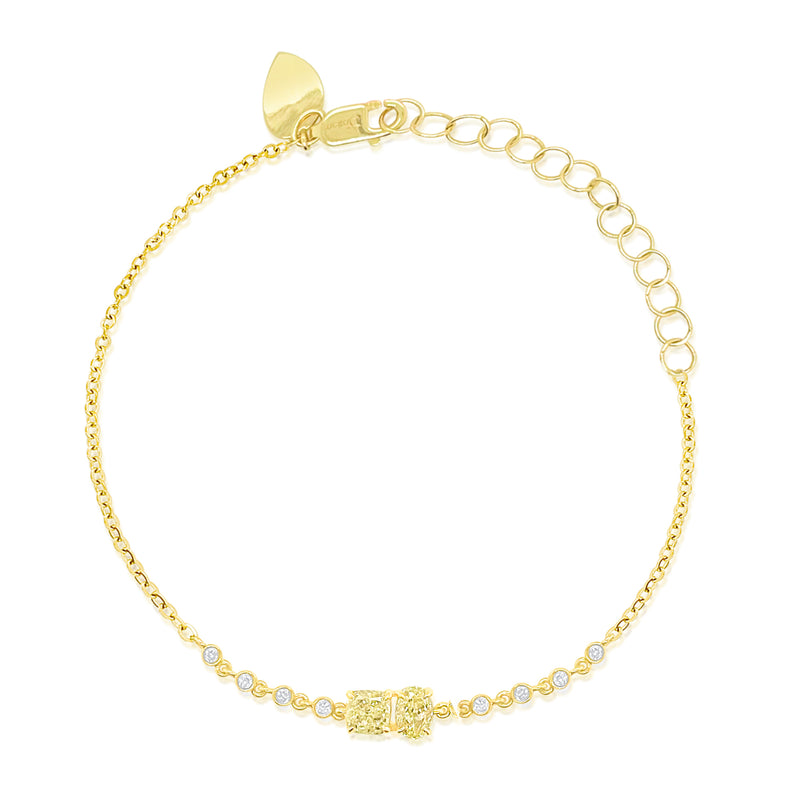 Yellow Diamond Toi et Moi Bracelet