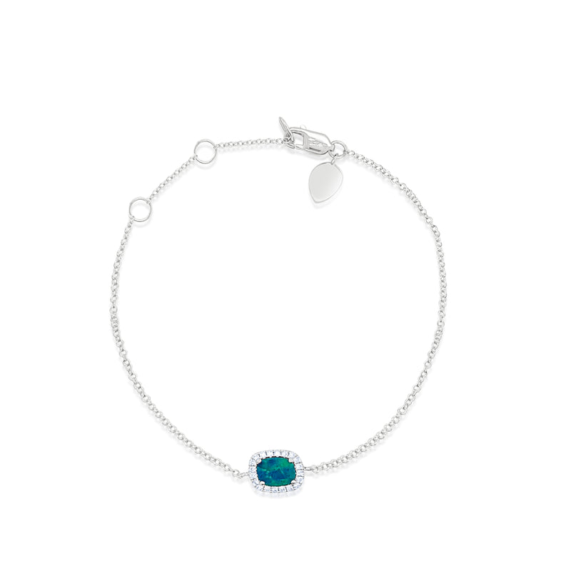 White Gold Australian Opal Bracelet