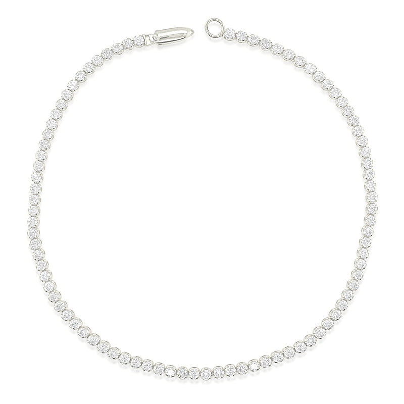 1.42 White Gold Diamond Tennis Bracelet With Press Lock