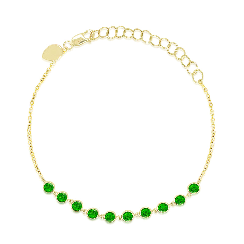 Yellow Gold Green Chrome Bracelet