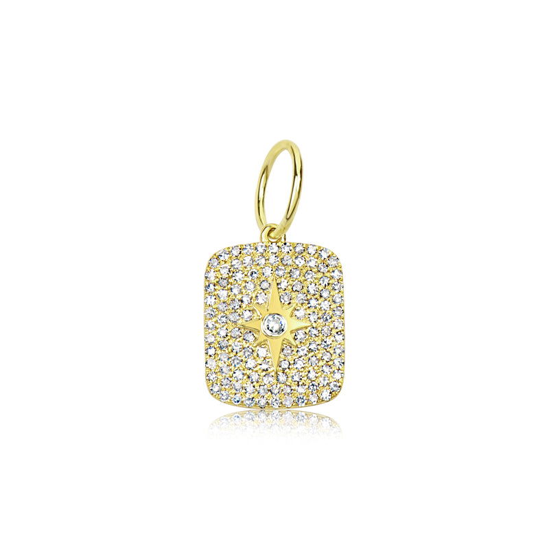Yellow Gold Starburst Diamond Charm