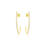 14kt Yellow Gold Diamond J Hoop
