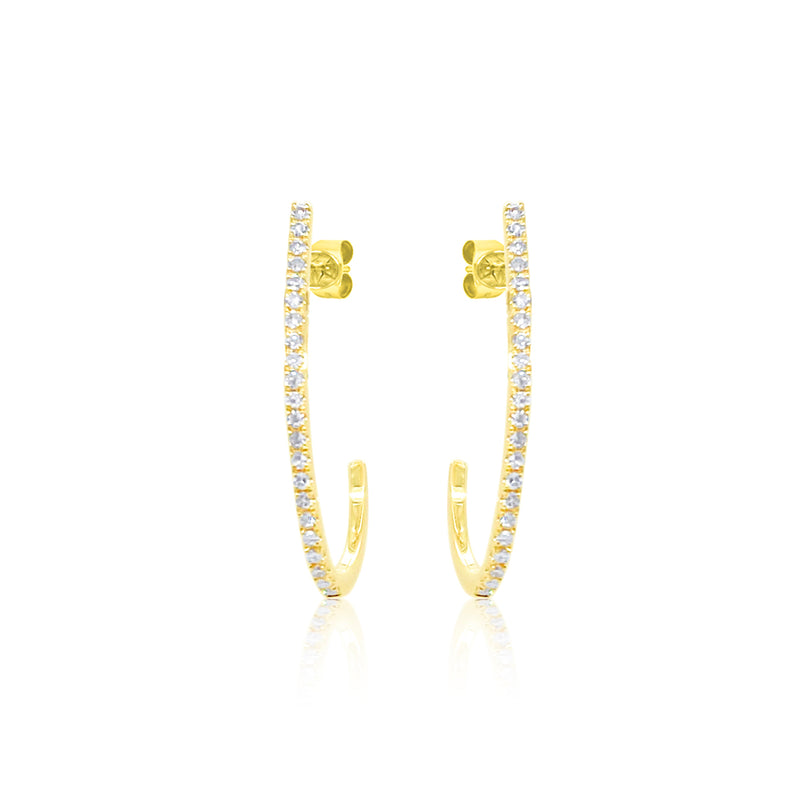 14kt Yellow Gold Diamond J Hoop