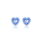 Galactic Blue Diamond Heart Studs