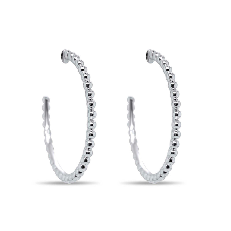 White Gold Ball Hoops