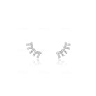 White Gold Diamond Fringe Studs