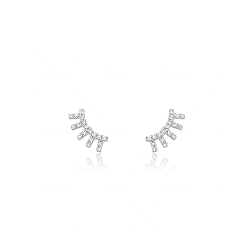 White Gold Diamond Fringe Studs