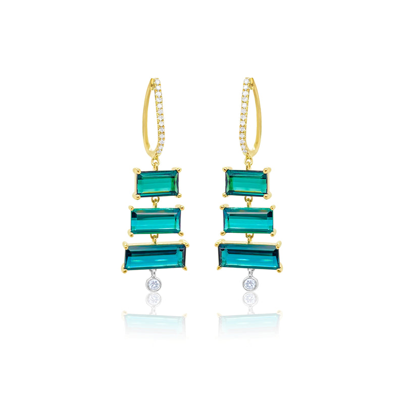 Blue Tourmaline and Diamond Drop Earrings *ONLINE EXCLUSIVE*
