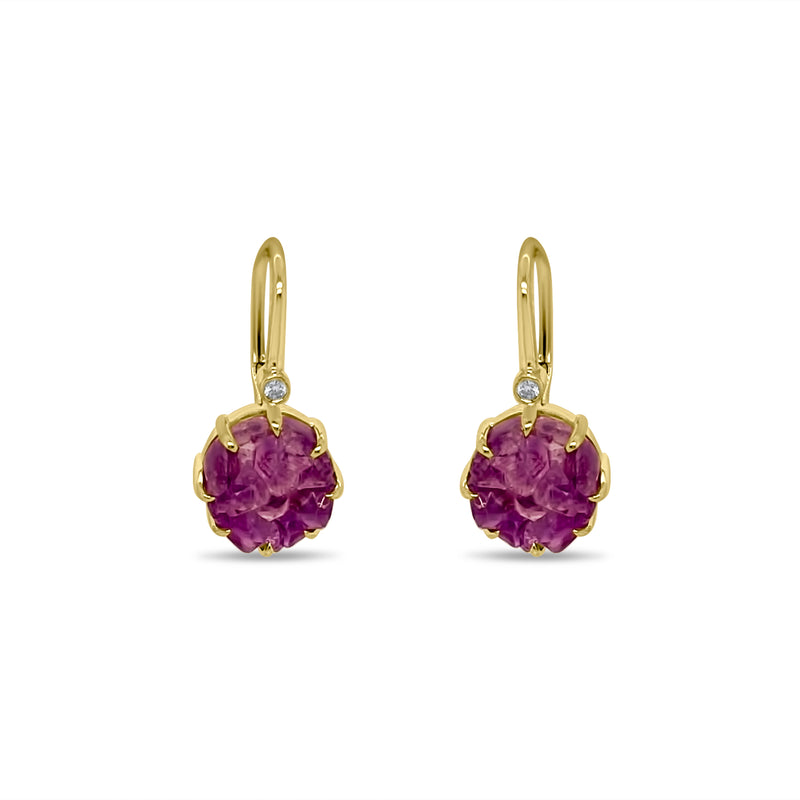 Yellow Gold Amethyst Earrings IN STOCK READY TO SHIP