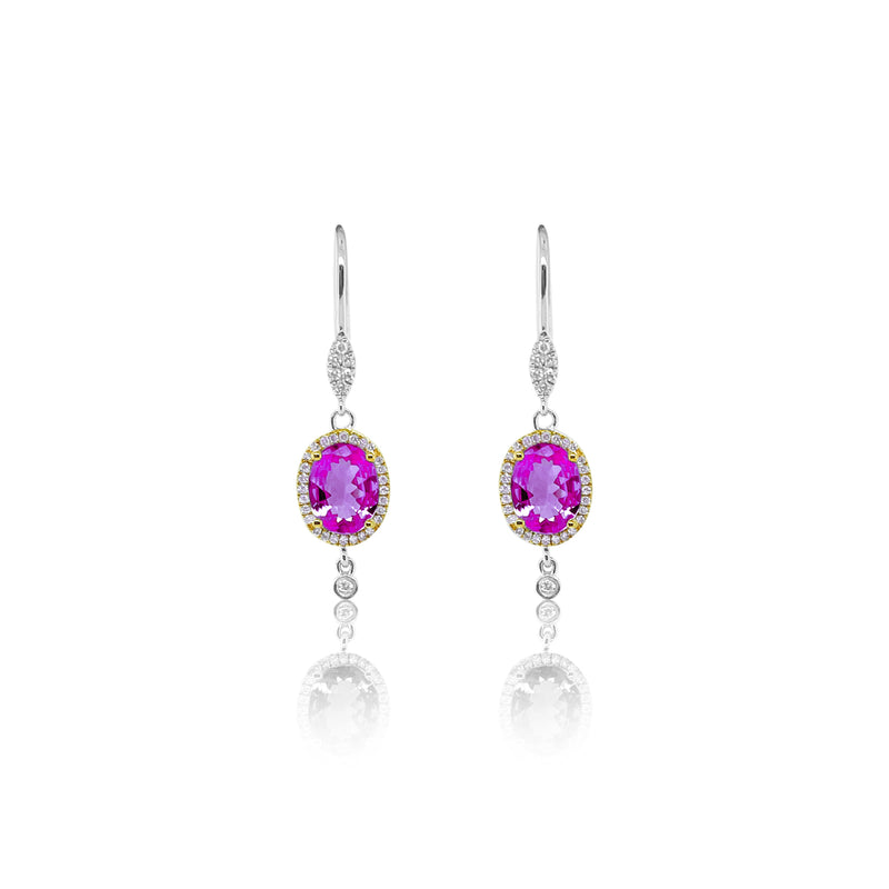 Pink Sapphire Drop Earrings