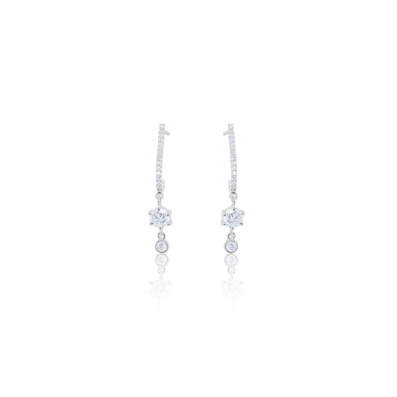White Gold Diamond Drop Earrings (Lab)