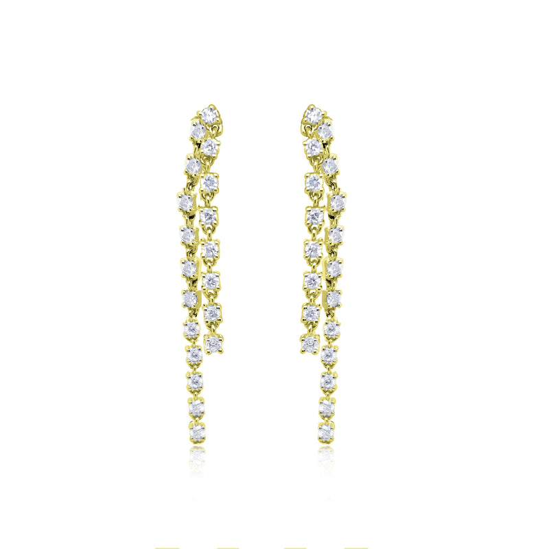 Yellow Gold Diamond Drop Studs