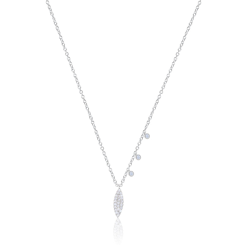 White Gold Diamond Charm and Bezels Necklace IN STOCK READY TO SHIP