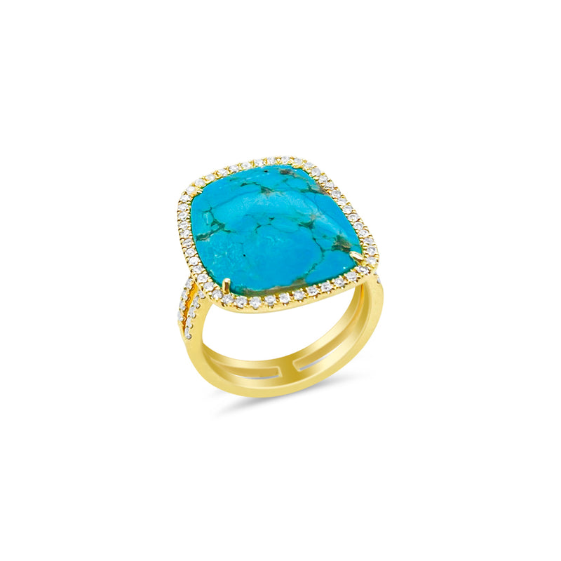 Turquoise and Diamond Ring