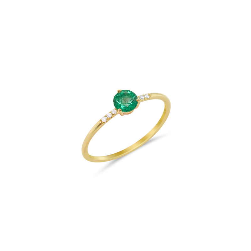 Emerald and Diamond Dainty Band