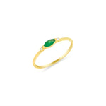 Yellow God Diamond and Emerald Ring